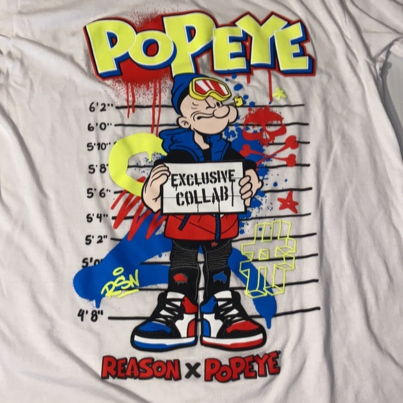 Reason Popeye Unisex XL Short Sleeve T-Shirt - Picture 2 of 5